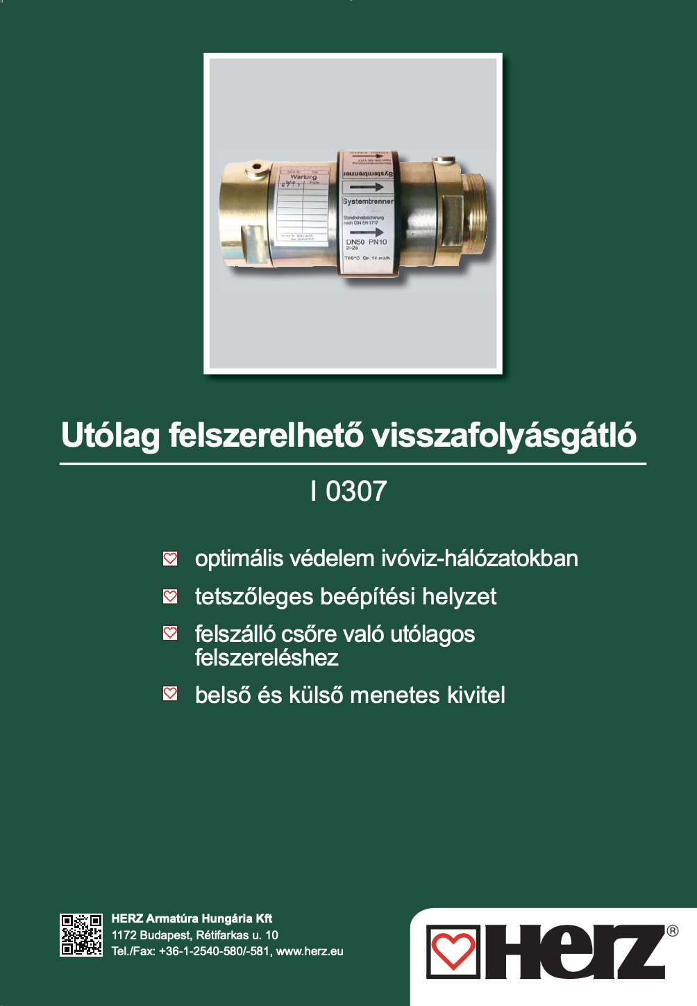 Utólag felszerelhető visszafolyásgátló