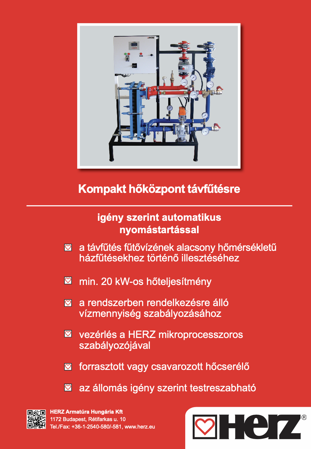 Kompakt hőközpont távfűtésre