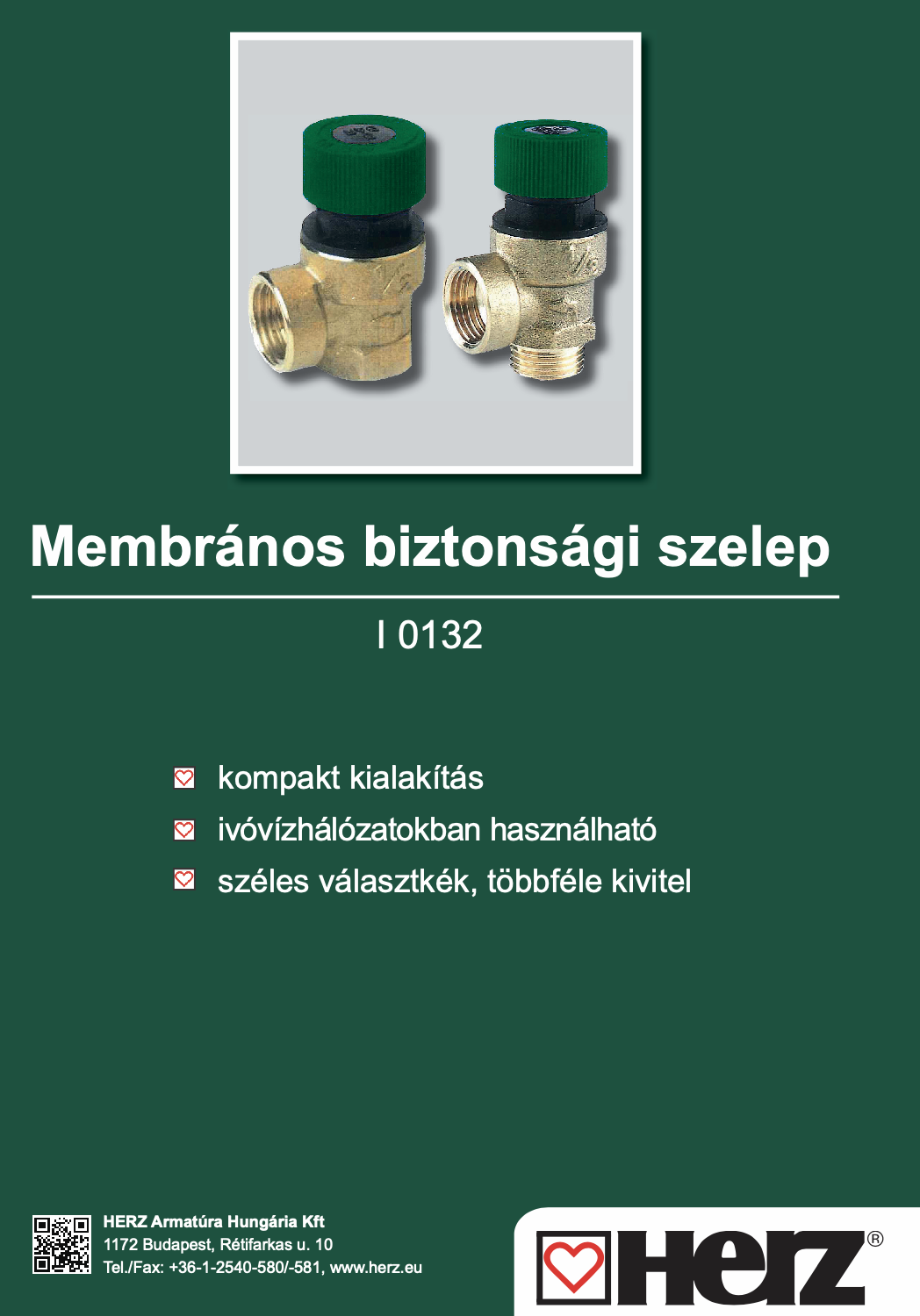 Membrános biztonsági szelep